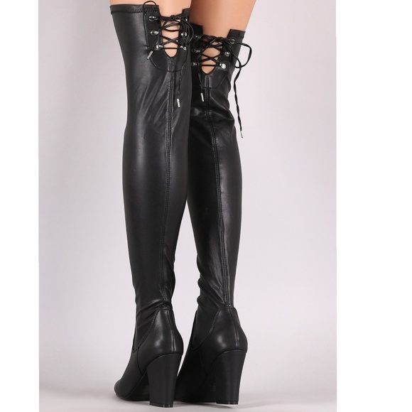 💗 Last 7.5💗Black Stretch Over The Knee - Picture 4 of 6